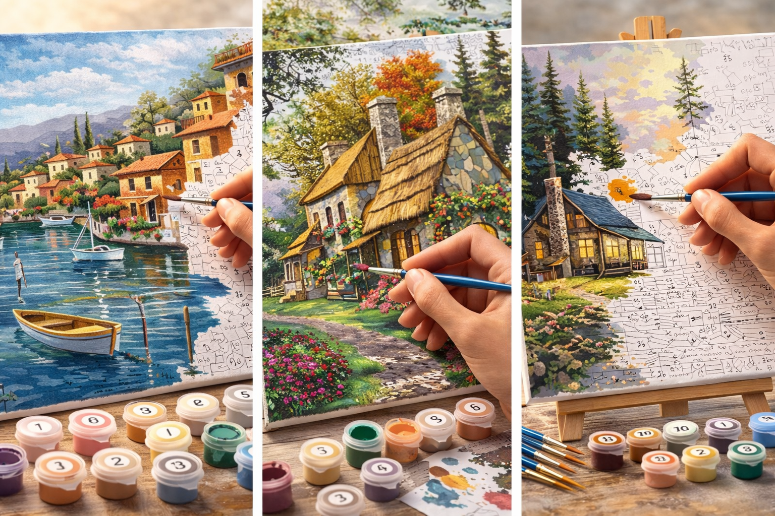 Pictura pe numere kit complet 40x50 cm - Little Artist