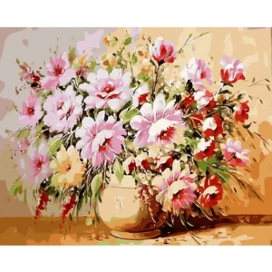 pictură pe numere – explozie de flori de câmp – pânză pe Șasiu lemn 40x50 cm