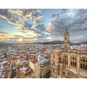 pictură pe numere – ecouri istorice în málaga – pânză pe Șasiu lemn 40x50 cm