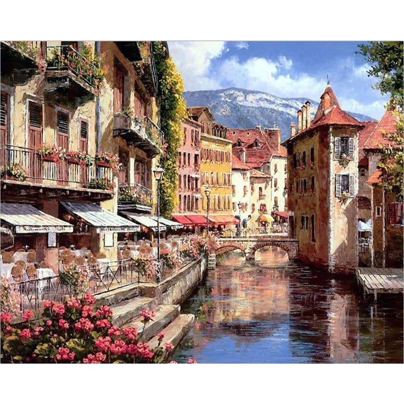 pictură pe numere – amiază liniștită în annecy – pânză pe Șasiu lemn 40x50 cm pictură pe numere – amiază liniștită în annecy – pânză pe Șasiu lemn 40x50 cm