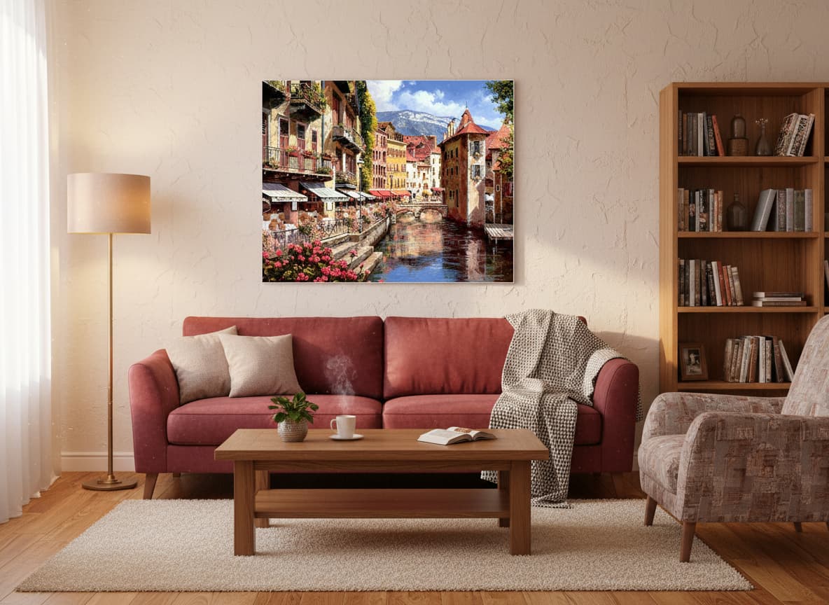 pictură pe numere – amiază liniștită în annecy – pânză pe Șasiu lemn 40x50 cm pictură pe numere – amiază liniștită în annecy – pânză pe Șasiu lemn 40x50 cm