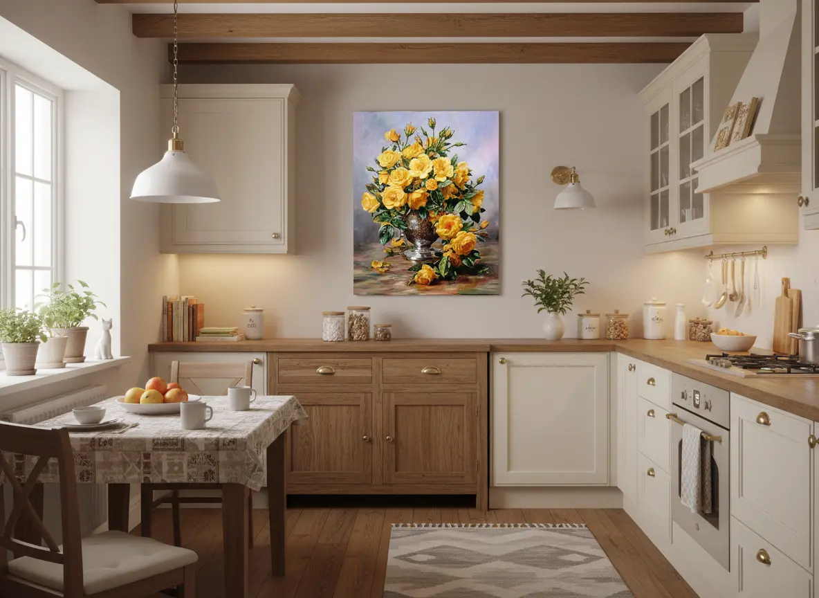 pictură pe numere – splendoarea trandafirilor galbeni în vază de argint – pânză pe Șasiu lemn 40x50 cm pictură pe numere – splendoarea trandafirilor galbeni în vază de argint – pânză pe Șasiu lemn 40x50 cm