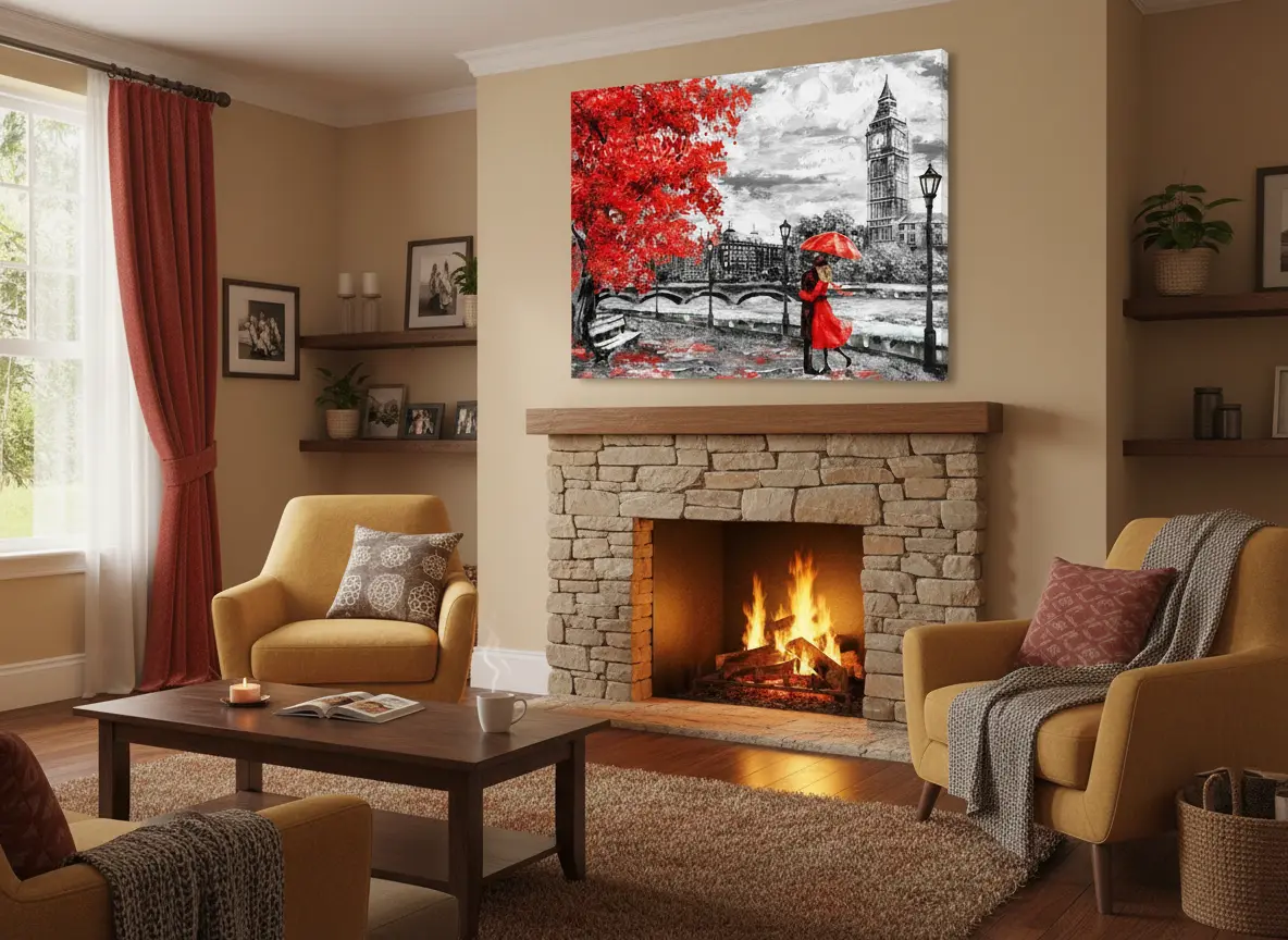 pictură pe numere – dragoste la londra toamnă sub umbrela roșie – pânză pe Șasiu lemn 40x50 cm pictură pe numere – dragoste la londra toamnă sub umbrela roșie – pânză pe Șasiu lemn 40x50 cm