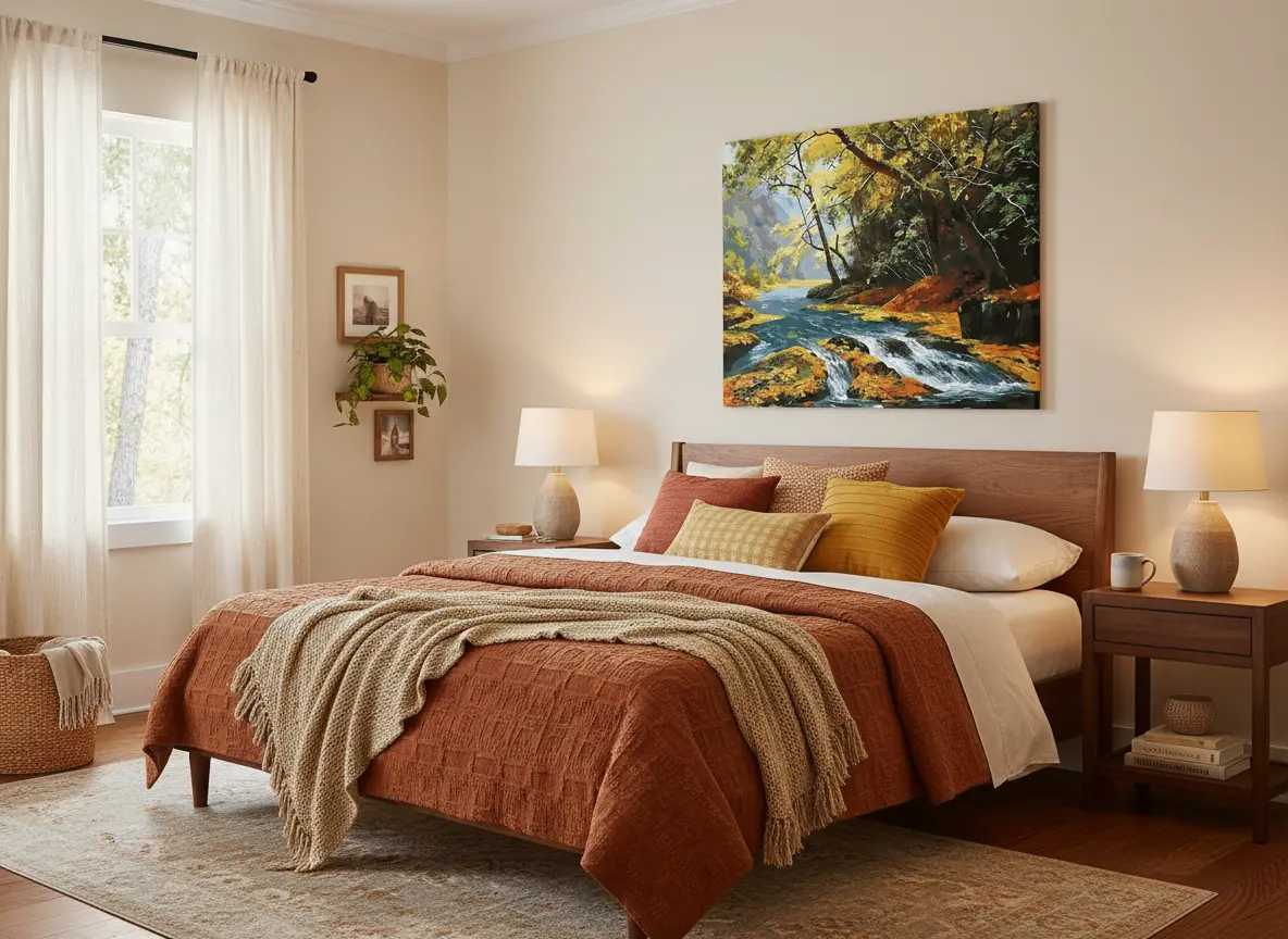 pictură pe numere – râul de toamnă: simfonia pădurii în culori – pânză pe Șasiu lemn 40x50 cm pictură pe numere – râul de toamnă: simfonia pădurii în culori – pânză pe Șasiu lemn 40x50 cm