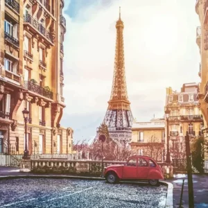 pictură pe numere – vedere spre turnul eiffel: simbolul iubirii – pânză pe Șasiu lemn 40x50 cm